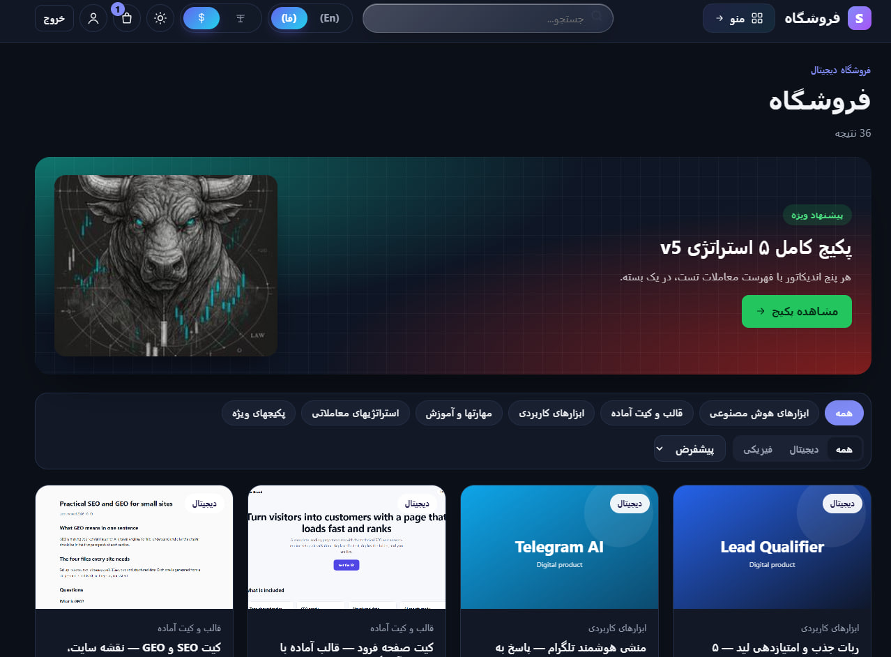 Digital shop — ready-made templates and tools