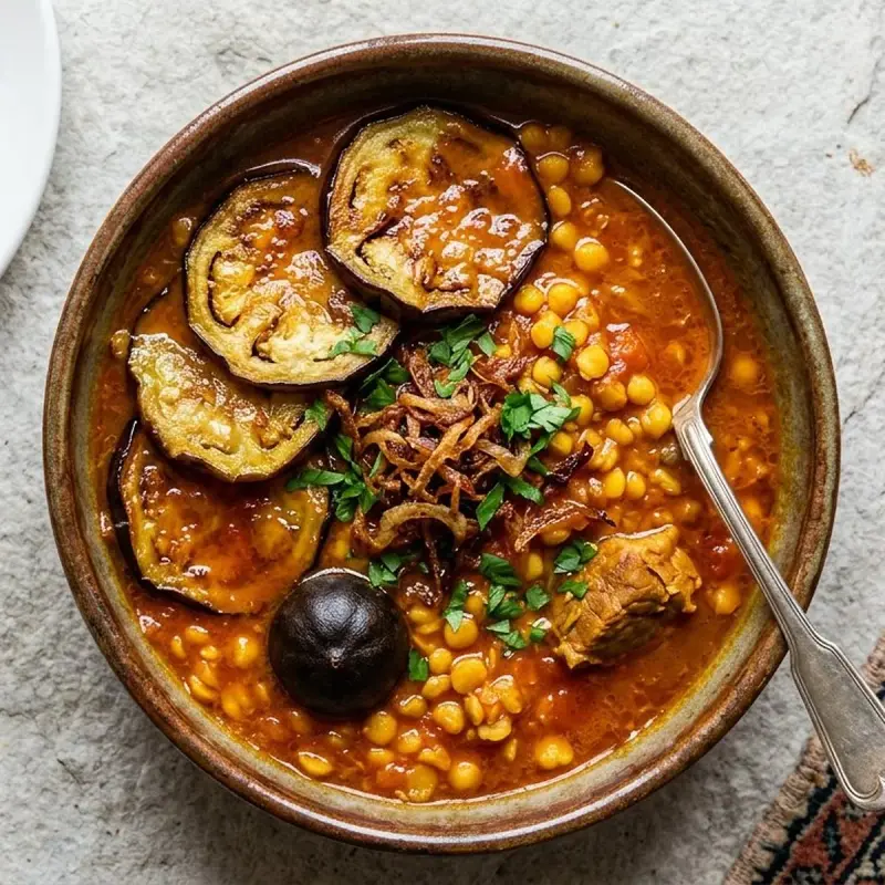 قیمه بادمجان خانگی